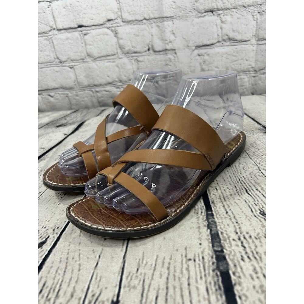 Sam Edelman Women’s Leather Gael Thong Sandals Size 6.5 Brown Tan